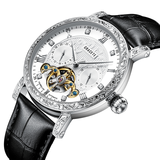 Top Brand Genuine Leather Luxury Automatic Movement Mechanical Watch Montres Pour Hommes Luxury Design