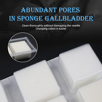 Gobelet carré en coton jetable pour le rinçage des aiguilles de tatouage avec système intégré de trempage et de rinçage des pointes d'aiguilles, boîte de 20 pièces