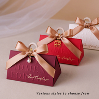 Boîte à Dragées Mariage Triangle Nœud Papillon Or Champagne, Boîtes Cadeaux Mariage Beige, Boîte Cadeau Chocolat Friandises pour Invités