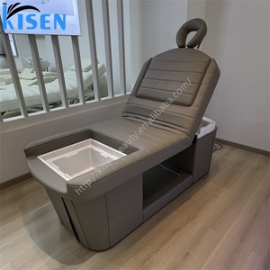 Kisen U-shaped Headrest Electric Adjustable Shampoo Bed Pedicure Chair Head Spa Foot <b>Bath</b> New Design Massage Table for Salon - Product Image 3