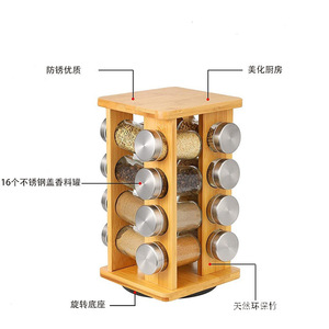 Bamboo <b>Spice</b> <b>Rack</b> 5 Tier <b>Rotating</b> Airtight Storage For Kitchen Countertop Use - Product Image 5