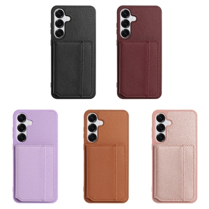 Funda con Ranuras para Tarjetas para <span class=keywords><strong>Samsung</strong></span> <span class=keywords><strong>Galaxy</strong></span> A07 A17 A37 A57 5G A06 A26 A36 A56 A15 A25 A35 A55, Funda de Cuero Magnética con Textura Litchi - Product Image 3
