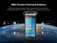 Lector RFID UHF Industrial Portátil con Procesador Octa Core, Android 14, IP67 Resistente al Agua, para Gestión de Activos en Almacenes