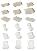 Boîtes à emporter biodégradables et compostables en bagasse de canne à sucre pour restaurant et pique-nique