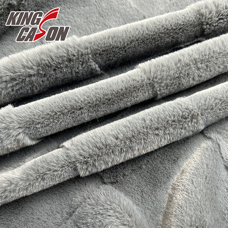KINGCASON заводская цена, 100% полиэстер, 3D жаккардовый узор, пользовательский цвет, ткань из искусственного меха кролика для подушки, пальто, домашний текстиль