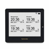 Kylendar Mini Horloge numérique électronique de 4,2 pouces, calendrier de bureau, planificateur d'étude pour professeurs et étudiants, affichage multi fuseaux horaires