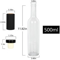 Source d'usine Bouteille de vin vert foncé en gros 375ml 500ml 750ml Bouteille de vin en verre ronde Bordeaux Bourgogne-Mini bouteille gratuite