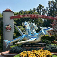 Statue de Dragon chinois, parc à thème, taille réelle, modèle de Dragon à trois têtes Animatronic