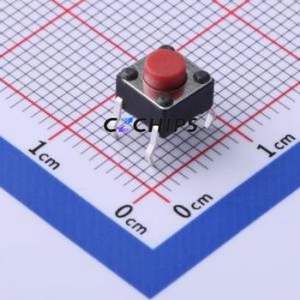 TC-1102-C-C-R Tactile Switch Through hole Component THT-4P,6x6mm Switch Single Pole Single Throw Round Button 2.6N Through Hole - Product Image 1