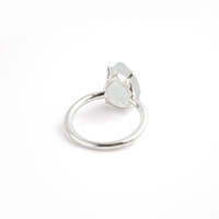 Pierre de lune naturelle Bague en argent sterling 925 Pierre de naissance Anneaux en cristal Pierre naturelle