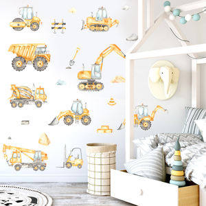 Ingénierie voiture pelle palan stickers muraux Garçons enfants <span class=keywords><strong>chambre</strong></span> salon décoration papier peint autocollants auto-adhésifs - Product Image 5