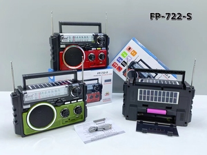 Fp-722-s Haut-parleur solaire double, caisson de basses haute puissance, récepteur multibande professionnel, radio AM FM SW1-2 avec antenne télescopique - Product Image 4