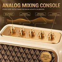 DIVOOM QINGLUAN II Système de karaoké de luxe pour la maison avec ensemble d'enceintes, deux microphones sans fil, micro intégré, sortie 10-50W, mixage analogique