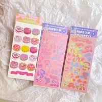 Vinilo a prueba de agua Kiss Cut Sticker Korean Cute Kawaii Glitter Stickers Sheet Impresión personalizada