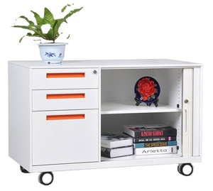 Metal Filing <b>Cabinet</b> Rolling Pedestal <b>Cabinet</b> Lock Mobile Pedestal 3 Drawers Mobile File <b>Cabinet</b> Assembly - Product Image 5