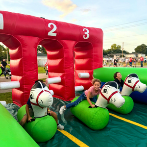 Juego de Carreras de Ponis Inflables de Vinilo, Ideal para Eventos de Formación de Equipos, Uso en Interiores/Exteriores, Capacidad Superior a 500 kg - Product Image 1