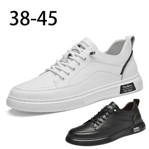 Zapatillas Deportivas Casuales de Moda para Hombre, Estilo Coreano, Primavera, Nuevas, con Cordones, Ligeras, Blancas, de Cuero Genuino, Transpirables, con Suela Suave - Product Image 2