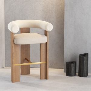 Nordischer Stil Mid-Century-Modern Massivholz Kommerzieller Barhocker für Zuhause und Restaurant - Product Image 6