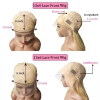 Cabello Humano Virgen de Alta Calidad para Mujer, Pelucas Lisas Rubias Gris Ceniza con Mechas, Pelucas con Frente de Encaje Transparente, Largas