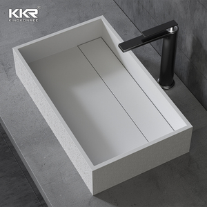 Artículos sanitarios de alta calidad Fabricantes de China Lavabo italiano <span class=keywords><strong>Encimera</strong></span> superior ovalada Lavabo de superficie sólida Lavabo de baño de hotel - Product Image 2