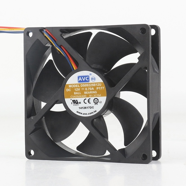 AVC 5V 24V 48V DC 12V 0.70A AC EC 9225 92X92X25MM 9CM PWM Temperature Control High air Volume Dual Ball DS09225B12U Cooling Fan