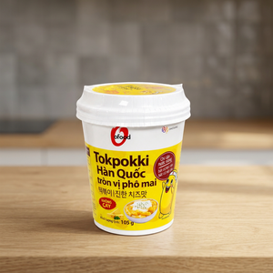 Korean Instant Rich Cheese Tokpokki Cup 105g Wholesale O'food | Non-Spicy Rice Cake - Product Image 1