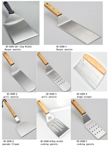 Ensemble spatule et racloir pour <span class=keywords><strong>plancha</strong></span> avec manche en <span class=keywords><strong>bois</strong></span> de hêtre - Grill plat - Barbecue d'extérieur - <span class=keywords><strong>Plancha</strong></span> électrique - Teppanyaki - Hibachi - Product Image 2