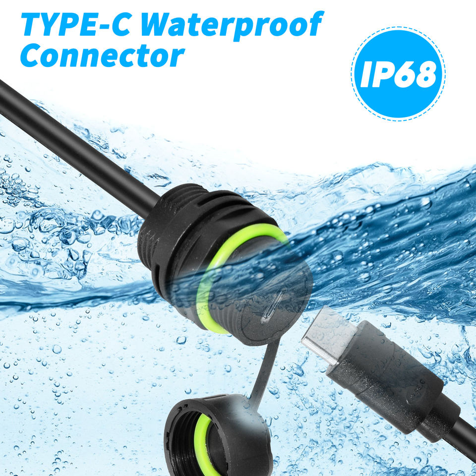 M20 IP68 Waterproof USB 3.0 Type-C Female to Male Connector