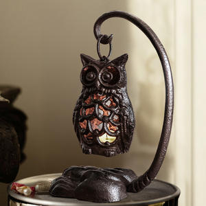 Nordic Retro <strong>Owl</strong> Cast Iron <strong>Candle</strong> <strong>Holder</strong> Hanging Lamp Ornament Home Decoration Decoration Handicraft - Product Image 1
