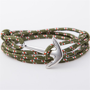 Çok katmanlı siyah çapa bilezikler Polyester kanca halat Wrap etrafında erkekler Viking bileklik bileklik - Product Image 6