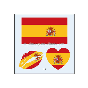 Pegatinas Impermeables de la <span class=keywords><strong>Bandera</strong></span> de <span class=keywords><strong>España</strong></span> 2026 para Decoración Festiva, Pegatinas de Tatuaje - Product Image 2