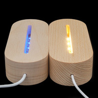 Veilleuse LED ovale en bois de hêtre massif et caoutchouc, design moderne et minimaliste, tactile, couleur et taille personnalisables, réutilisable pour la maison