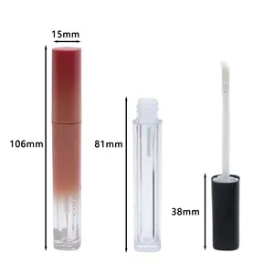 Umwelt freundliche kosmetische Verpackung Lip gloss Behälter klare Lip gloss Tuben rot und schwarz