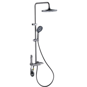 <span class=keywords><strong>Colonne</strong></span> de <span class=keywords><strong>douche</strong></span> murale LED en acier inoxydable à installation facile, avec cascade, pluie et jets de massage - Product Image 2