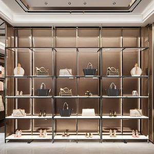 Отличное качество металлические стеллажи на заказ из нержавеющей стали черные настенные полки для хранения сумок - Product Image 1