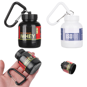 Logo personnalisé 5L Portable bouteille de protéine en poudre entonnoir à boire direct porte-clés motivateur pour salle de sport petit conteneur de médicaments - Product Image 2