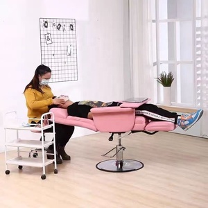 Fauteuil de salon inclinable violet, lit de soin facial, fauteuil de traitement avec repose-pieds pour extension de cils, studio de beauté - Product Image 2
