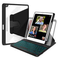 Pour Ipad 10.2 "7 8 9e génération clavier étui 10.2 Folio 360 degrés rotation onglet étui clavier sans fil pour Ipad Pro 11