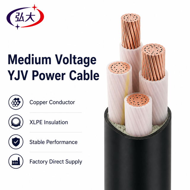 Medium Voltage Power Cable 8.7/15kV 12/20kV XLPE Insulated Copper Core Underground MV Cable for Substation Solar Power Plant