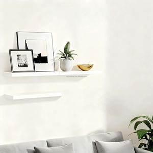 Étagères murales Art Déco en bois à 3 niveaux, marron, blanc, noir, avec supports invisibles, pour bijoux, décoration intérieure, salle de bain, Pâques - Product Image 3