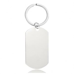 50mm Mirror Polish Strip Bar <b>Keychain</b> Stainless Steel Stamping Bar Blank <b>Keychain</b> for DIY <b>Custom</b> Name Engrave Charm Tags Keyring - Product Image 5