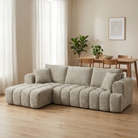 Canapé d'angle convertible en chenille, grand format, de luxe, moderne et confortable, pour appartement, hôtel, villa
