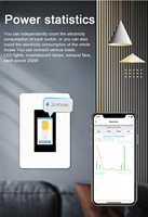Lanbon L9 WLAN Smart-Schalter 1/2-fach LCD-Panel mit Stromverbrauchsanzeige Kompatibel mit Tuya Smart Life APP Fernbedienung
