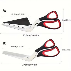 Forbici per <span class=keywords><strong>pizza</strong></span> multifunzionali Lama in acciaio inossidabile Utensili da taglio staccabili Impugnatura ergonomica Nero e rosso per cucina da ristorante - Product Image 6