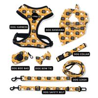 Ensemble Harnais, Collier et Laisse Ajustables pour Chien XS avec Nœud Papillon Imprimé Thème Marin, Gilet de Dessin Animé pour Petits Chiens en Polyester Lavable en Machine