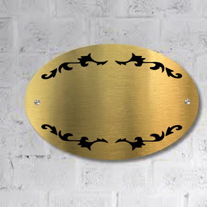 Plaque de porte ovale plaquée or, numéro de porte élégant pour hôtel, panneau décoratif de numéro de chambre pour hôtel, chambre, bureau, maison - Product Image 1