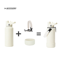Bouteille isotherme à étiquette privée 32 oz en acier inoxydable avec revêtement en caoutchouc, couvercle à double ouverture, couleurs et emballage personnalisés