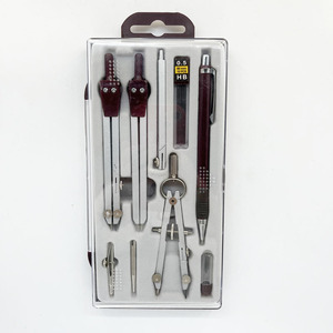 Usine personnalisée, vente en gros, papeterie, cercles de dessin, ensemble de compas de maths en plastique, boussole métallique multifonctionnelle pour étudiant - Product Image 1