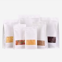 Sachet Doypack Personnalisé en Papier Kraft Brun Imprimé, Anti-graisse, Recyclable, Qualité Alimentaire, avec Fenêtre Blanche, pour Thé, Bonbons et Chocolats