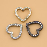 Moschettone a clip a forma di cuore per portachiavi, borse, accessori per la creazione di gioielli, fermaglio a molla a forma di cuore, all'ingrosso